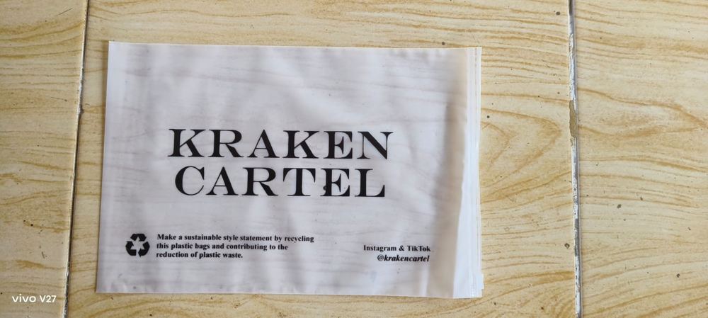Sablon kemasan plastik brand Kraken Cartel